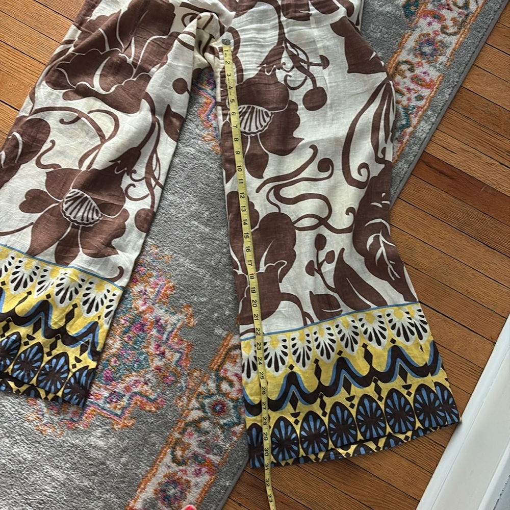 Elie Tahari Brown and Cream Floral Pants - Picture 6 of 10